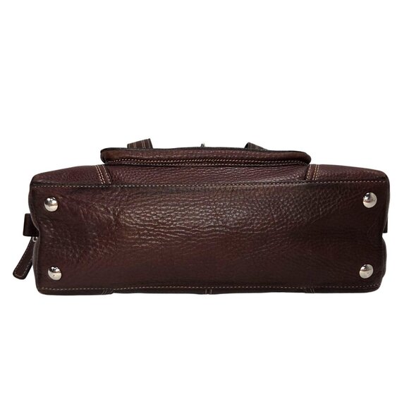 Coach 2009 Dome Top Brown Pebbled Leather Hampton Satchel Handbag 13963 - Picture 4 of 12